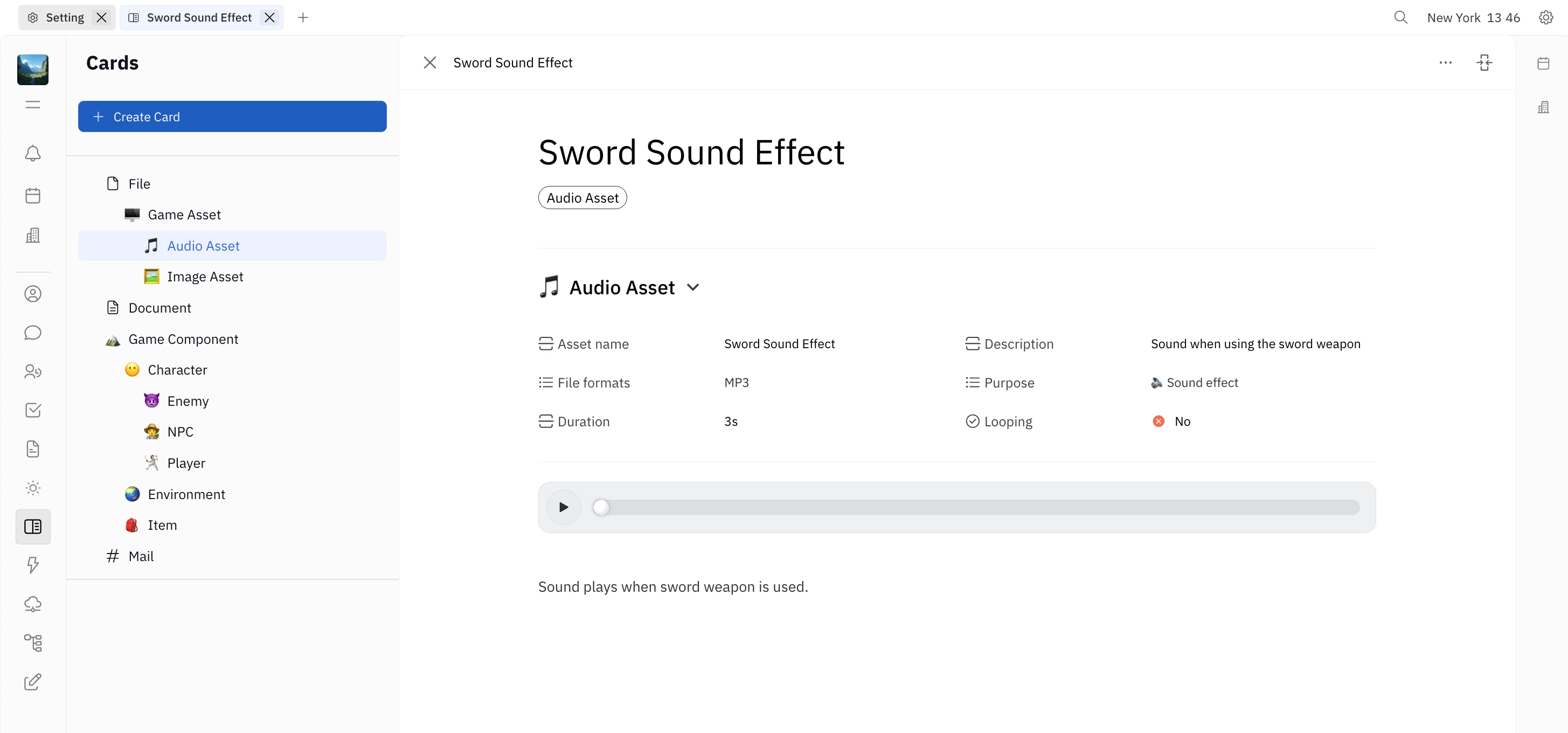 Sound effect Card